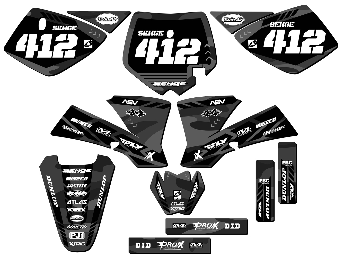 2002-2008 SX 50 APACHE Grey Senge Graphics Kit Compatible with KTM - Picture 8 of 10