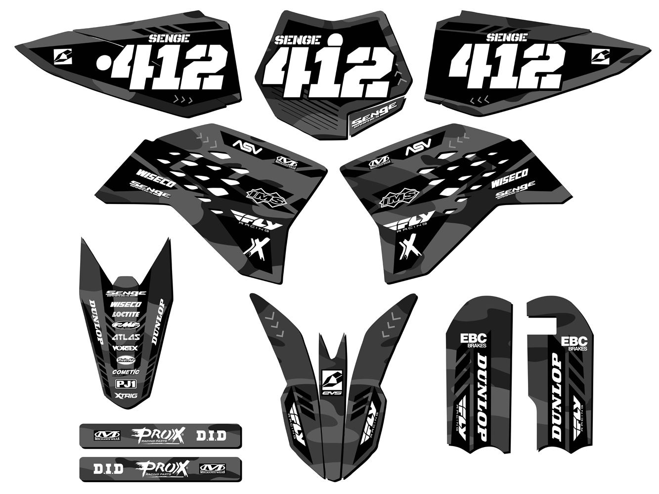 Kit de gráficos SX 50 APACHE 2009-2015 gris Senge compatible con KTM - Imagen 8 de 10