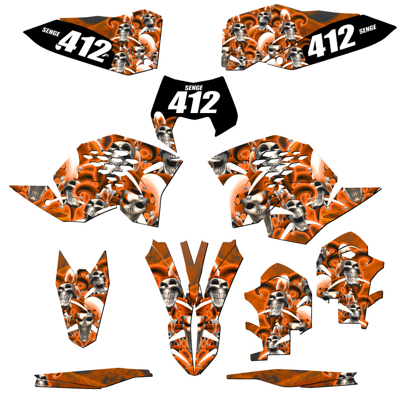 2008-2010 XCF JESTER Orange Senge Graphics Kit Compatible with KTM - Picture 8 of 10