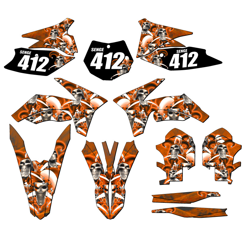 2011-2012 XCF JESTER Orange Senge Graphics Kit Compatible with KTM - Imagen 8 de 10