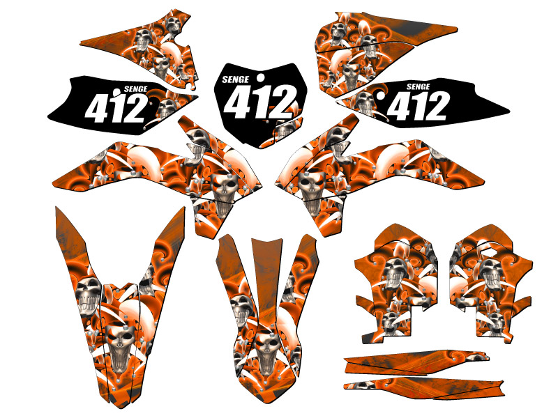 2013-2014 XCF JESTER Orange Senge Graphics Kit Compatible with KTM - Imagen 8 de 10