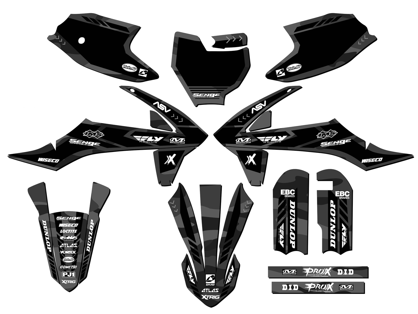 2016-2018 SX 50 APACHE Grey Senge Graphics Kit Compatible with KTM - Picture 5 of 10