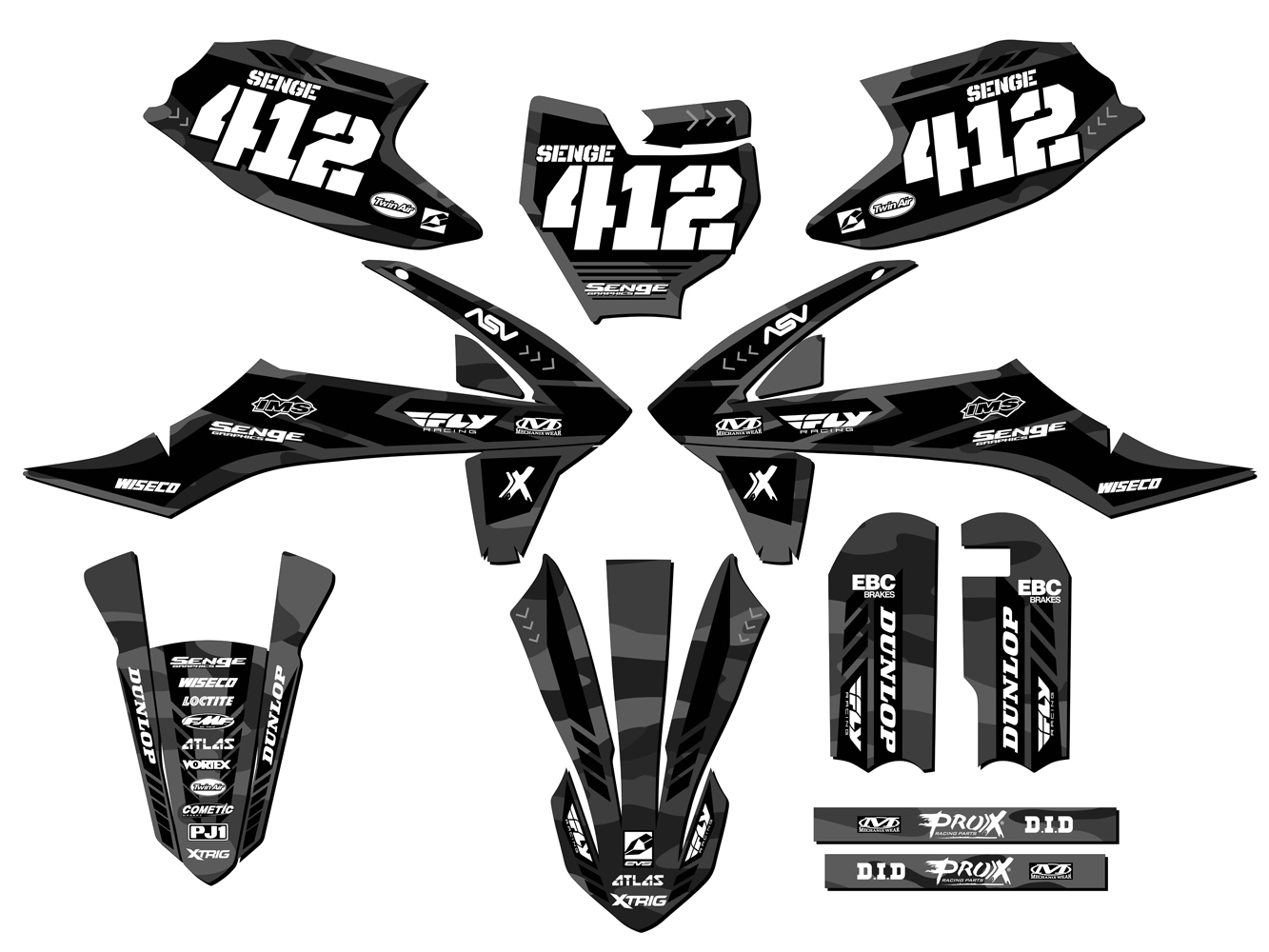 2016-2018 SX 50 APACHE Grey Senge Graphics Kit Compatible with KTM - Picture 8 of 10