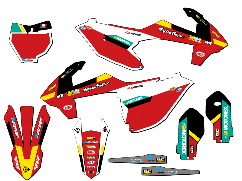 Kit de gráficos MC 85 BRICK 2021-2024 rojo Senge compatible con gas - Imagen 5 de 10