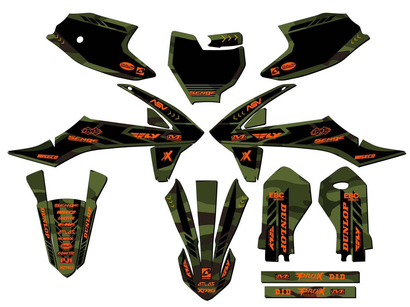 2019-2023 SX 50 APACHE Green Senge Graphics Kit Compatible with KTM - Picture 5 of 10