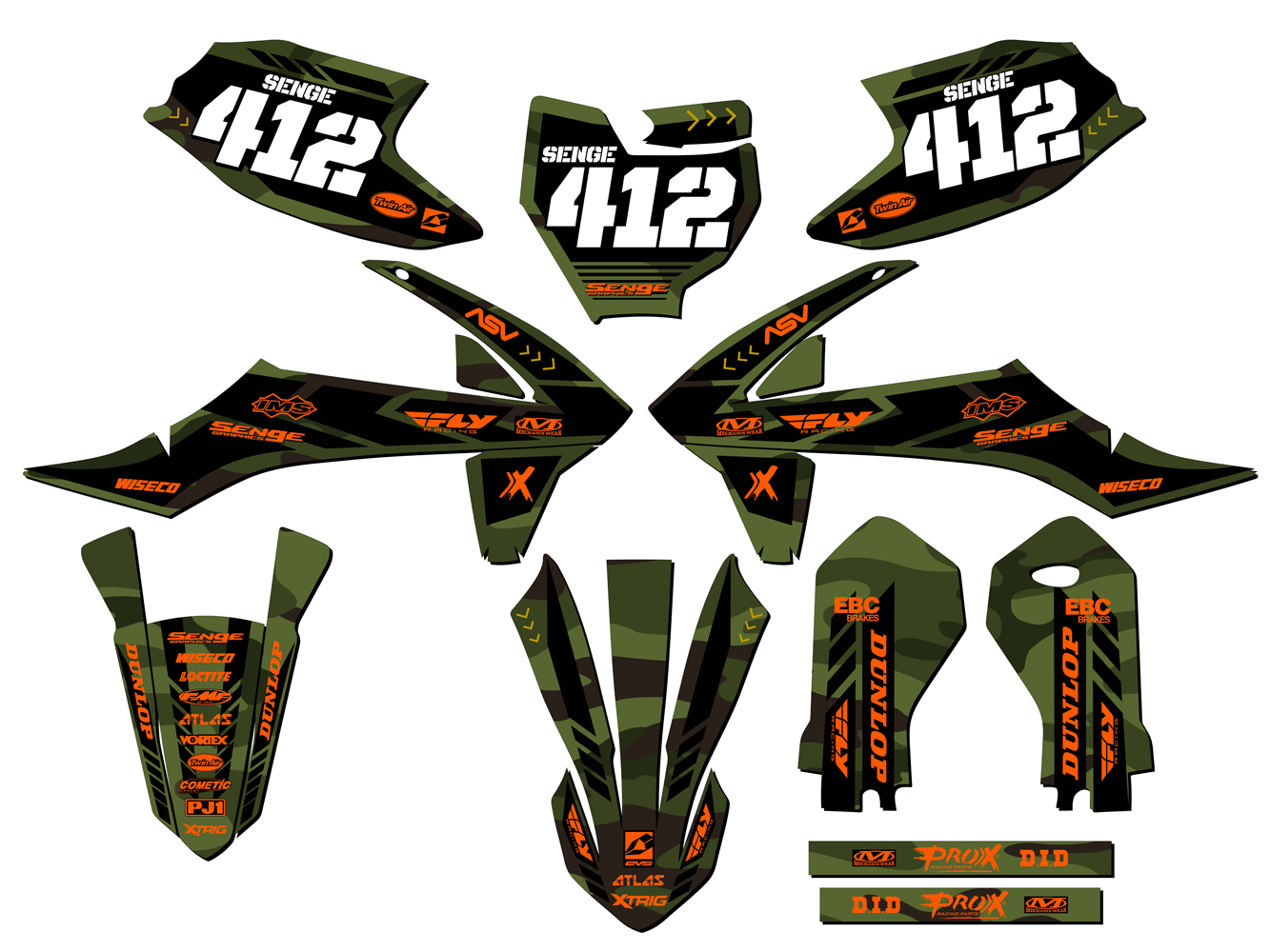 2019-2023 SX 50 APACHE Green Senge Graphics Kit Compatible with KTM - Picture 8 of 10