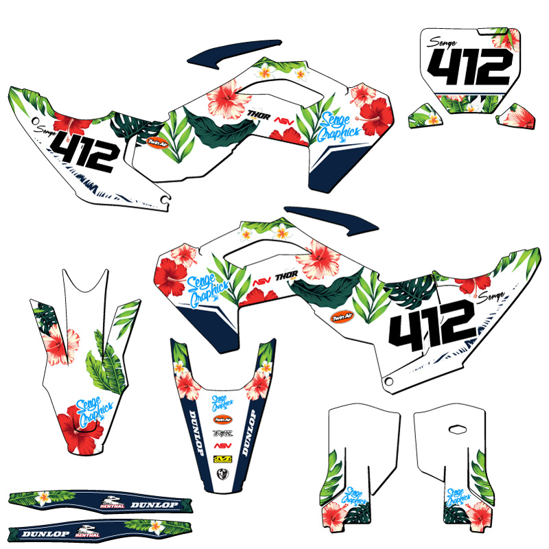 2023-2025 TC TROPIC White Senge Graphics Kit Compatible with Husqvarna - Picture 8 of 10