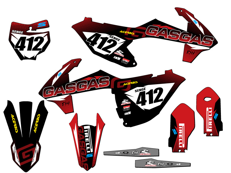 Kit Gráficos Senge MC 85 POINT Negro 2021-2024 Compatible con GASGAS - Imagen 8 de 10