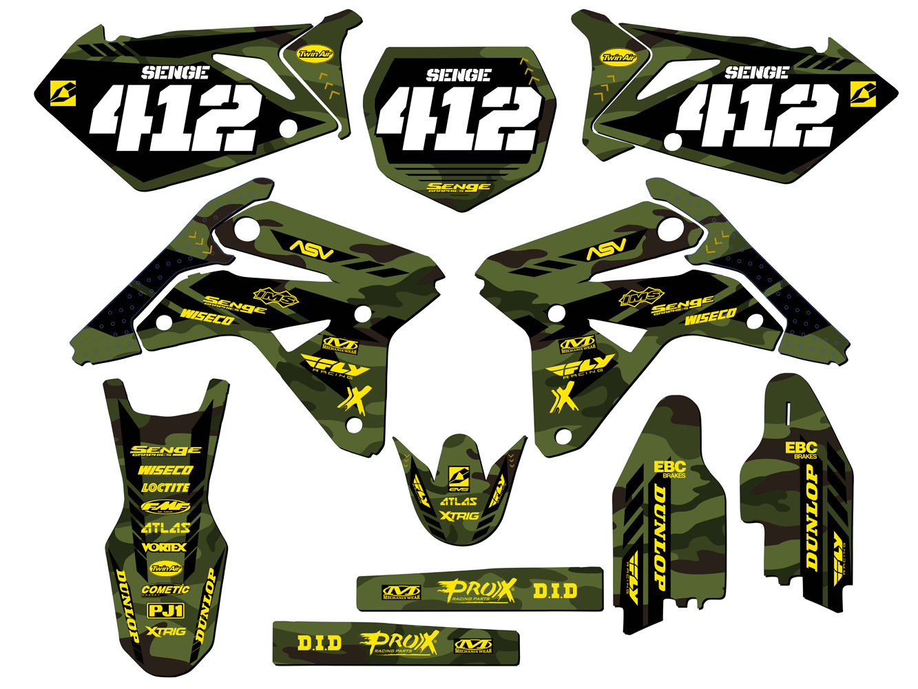 RMZ 450 APACHE 2007 Green Senge kit de gráficos compatible con Suzuki - Imagen 8 de 10