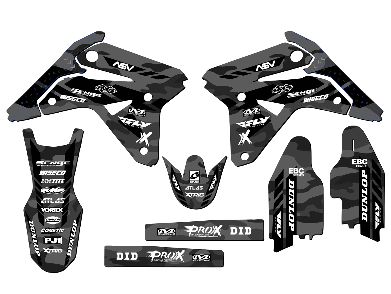 2007 RMZ 450 APACHE Grey Senge Graphics Kit Compatible with Suzuki - Picture 2 of 10