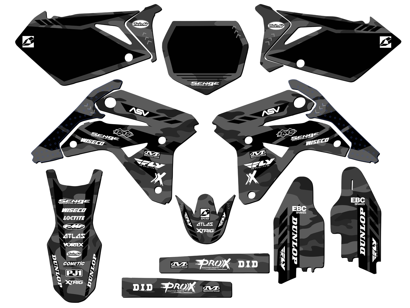 2007 RMZ 450 APACHE Grey Senge Graphics Kit Compatible with Suzuki - Picture 5 of 10