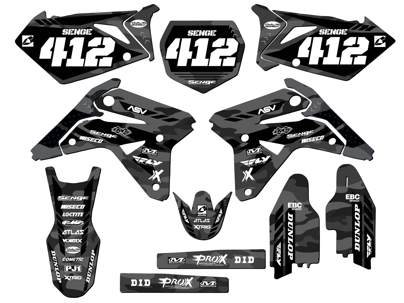 2007 RMZ 450 APACHE Grey Senge Graphics Kit Compatible with Suzuki - Picture 8 of 10
