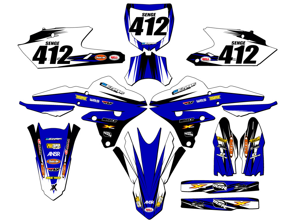 2014-2019 fits CYCRA POWERFLOW YZ 250 FX VELOCITY Blue Senge Graphics Kit - Bild 8 von 10