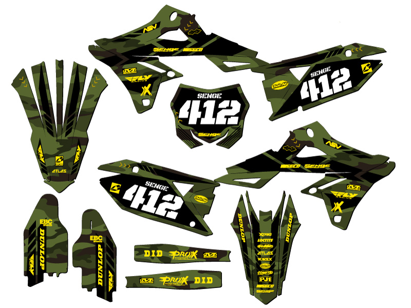 2018-2023 RMZ 450 APACHE Green Senge Graphics Kit Compatible with Suzuki - Picture 8 of 10