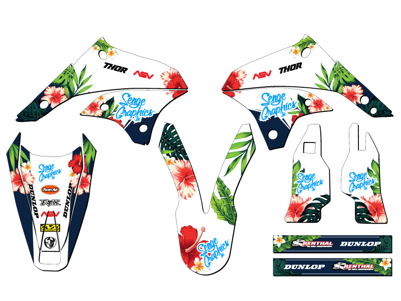Kit de gráficos Senge 2008-2018 KLX 450 TROPICAL blanco compatible con Kawasaki - Imagen 2 de 10