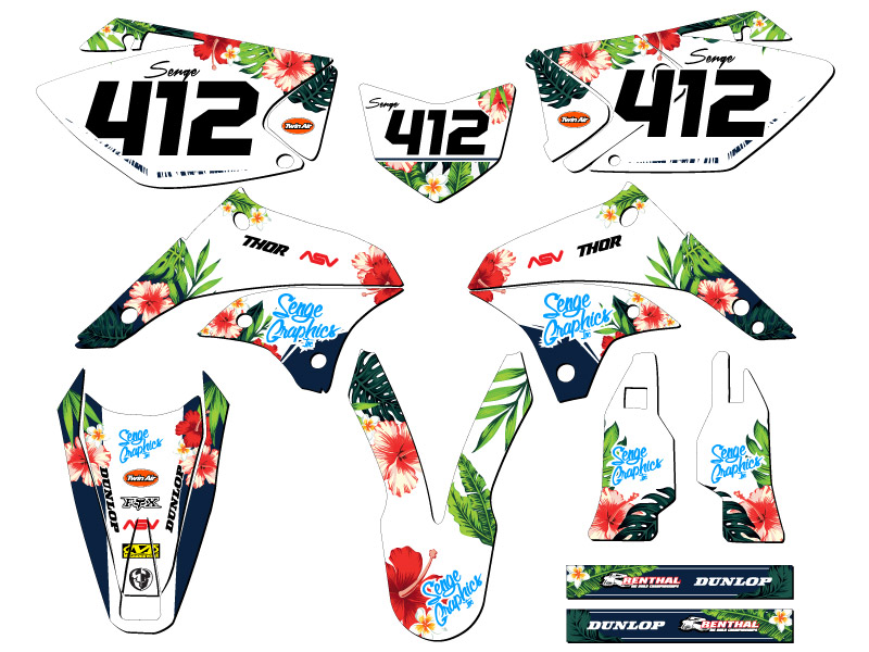 Kit de gráficos Senge 2008-2018 KLX 450 TROPICAL blanco compatible con Kawasaki - Imagen 8 de 10