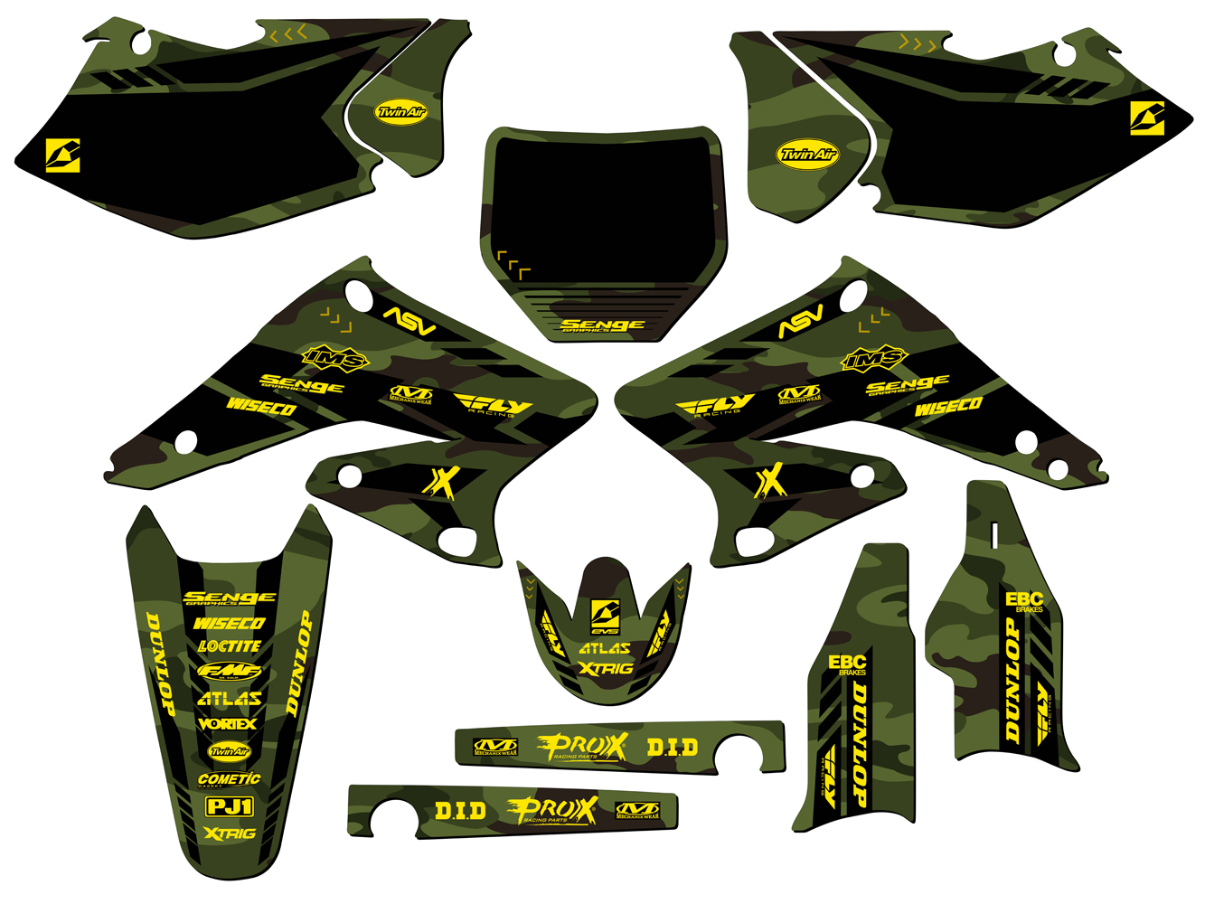 2004-2006 RMZ 250 APACHE Green Senge Graphics Kit Compatible with Suzuki - Picture 5 of 10