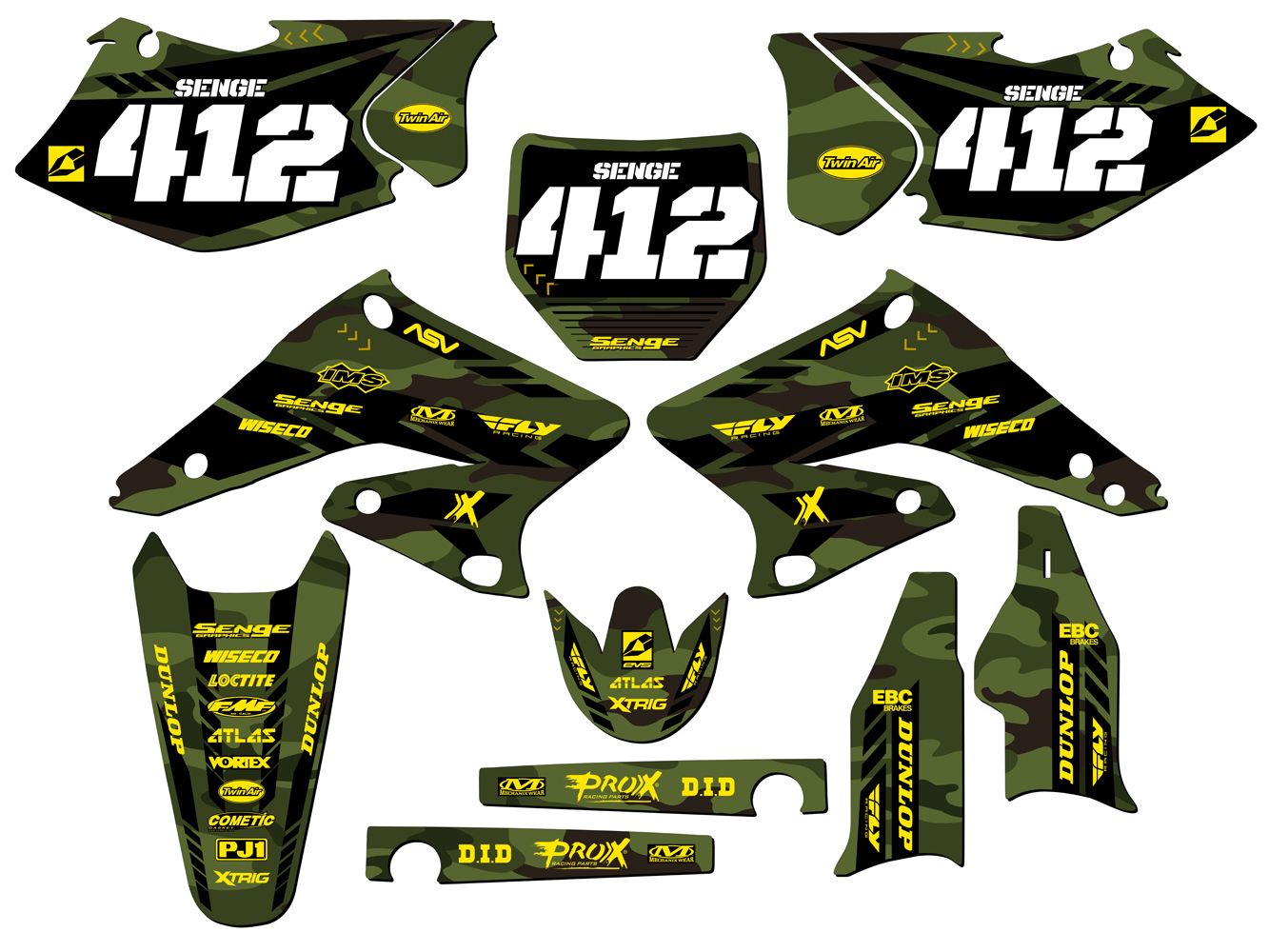 2004-2006 RMZ 250 APACHE Green Senge Graphics Kit Compatible with Suzuki - Picture 8 of 10