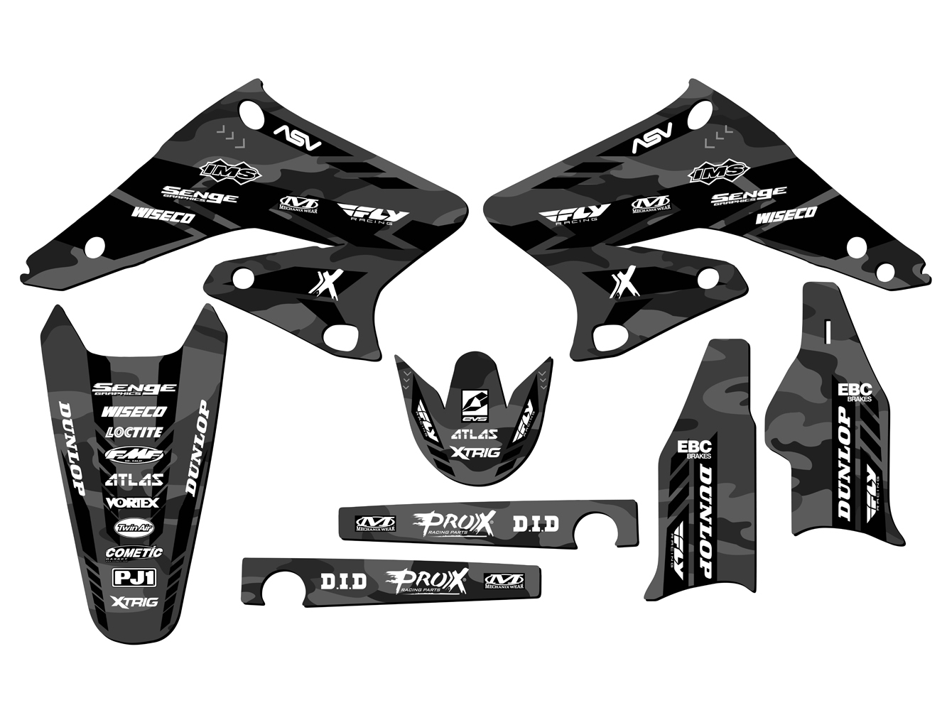 2004-2006 RMZ 250 APACHE Grey Senge Graphics Kit Compatible with Suzuki - Picture 2 of 10