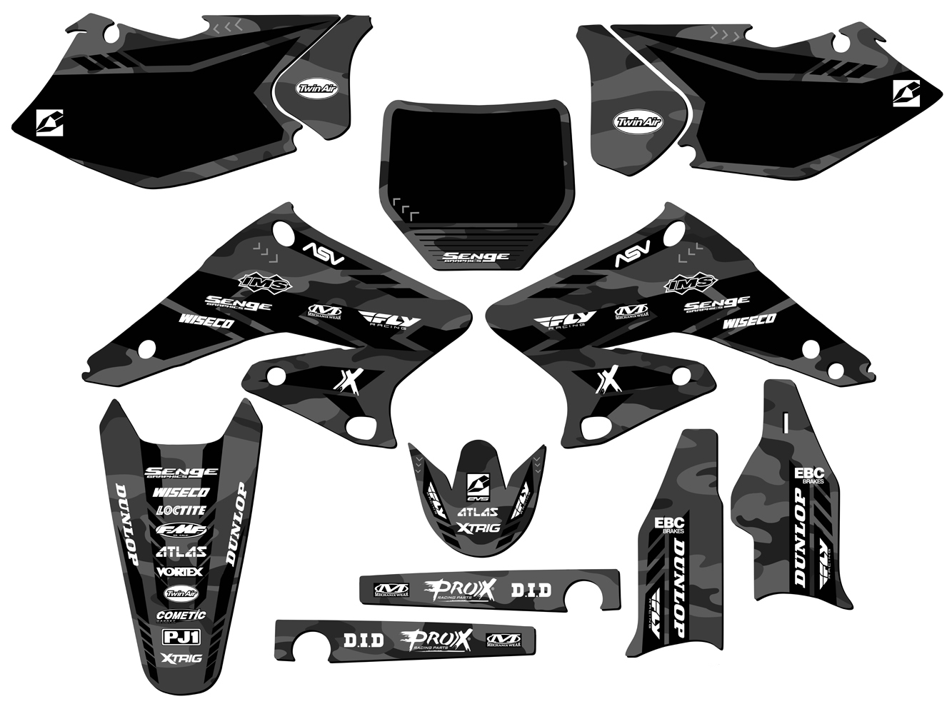 2004-2006 RMZ 250 APACHE Grey Senge Graphics Kit Compatible with Suzuki - Picture 5 of 10