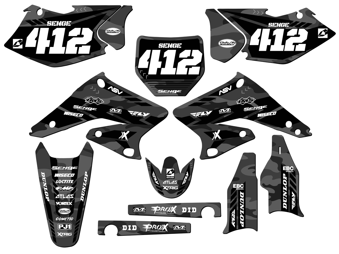 2004-2006 RMZ 250 APACHE Grey Senge Graphics Kit Compatible with Suzuki - Picture 8 of 10