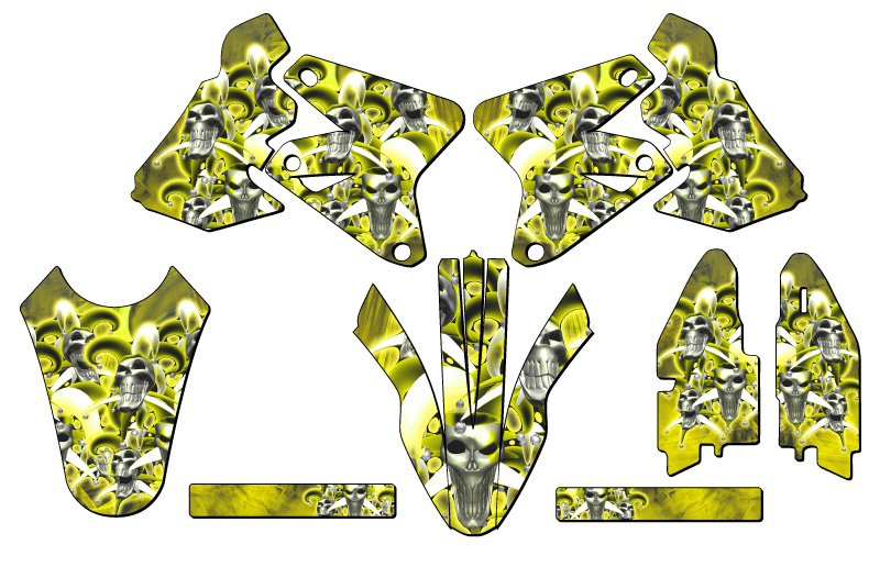 2005-2023 DRZ 400 SM JESTER Yellow Senge Graphics Kit Compatible with Suzuki - Picture 2 of 10
