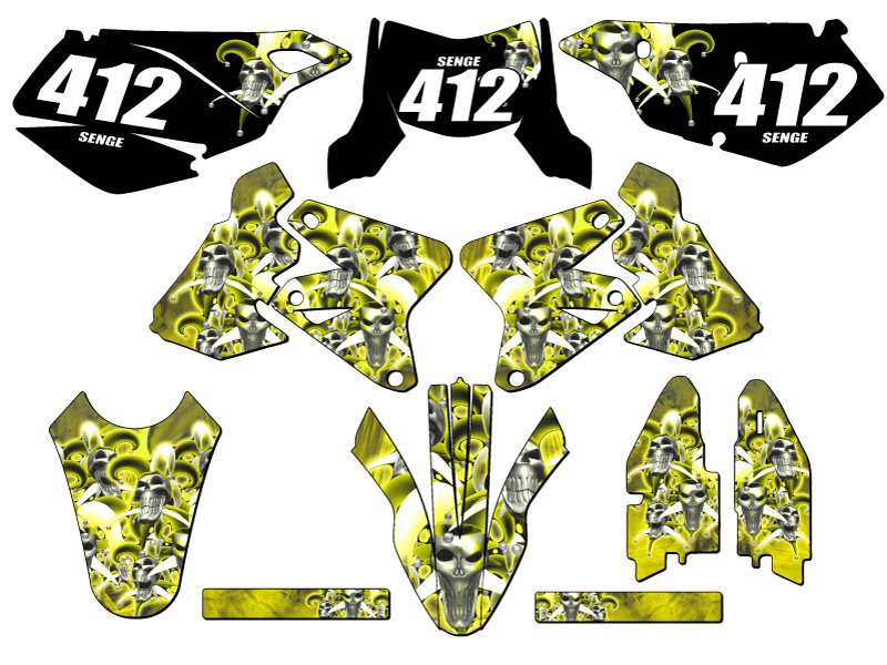 2005-2023 DRZ 400 SM JESTER Yellow Senge Graphics Kit Compatible with Suzuki - Picture 8 of 10