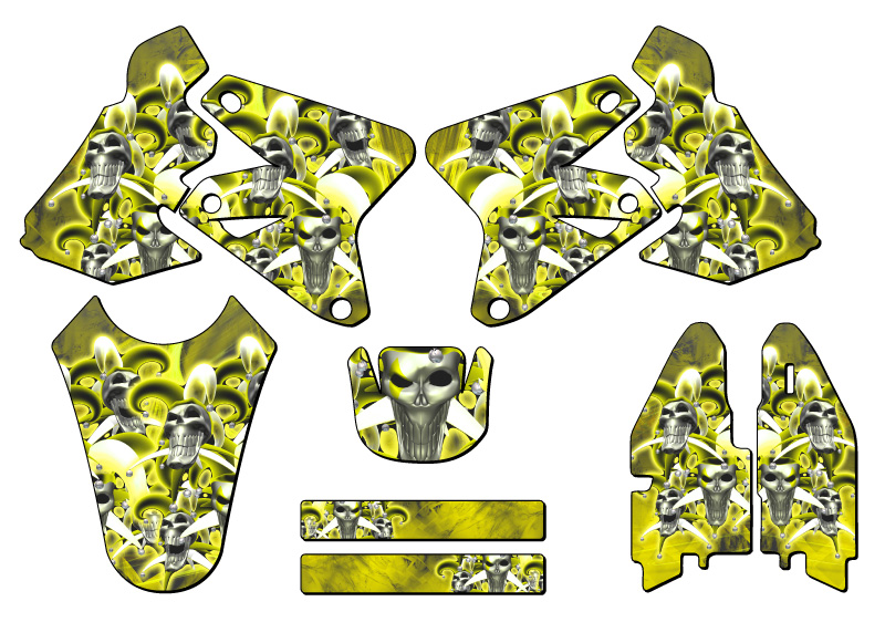 2005-2023 DRZ 400 JESTER Yellow Senge Graphics Kit Compatible with Suzuki - Picture 2 of 10
