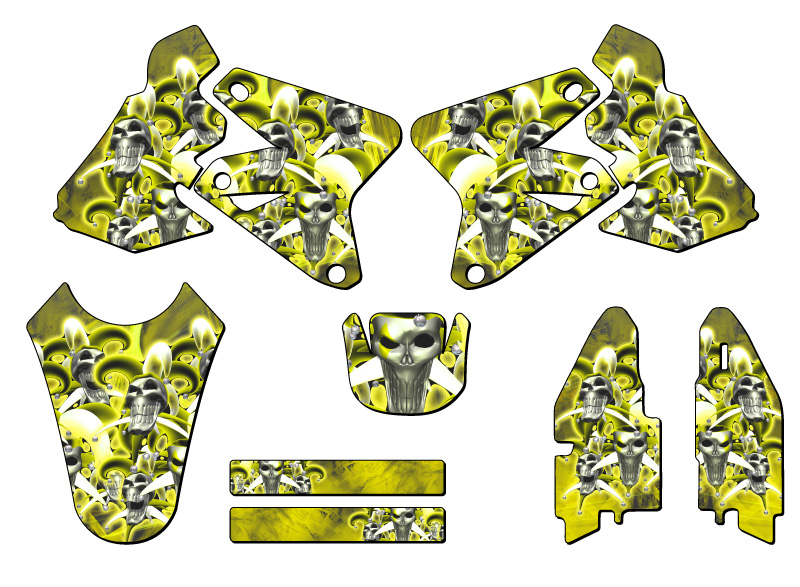 2000-2004 DRZ 400 JESTER Yellow Senge Graphics Kit Compatible with Suzuki - Foto 2 di 10