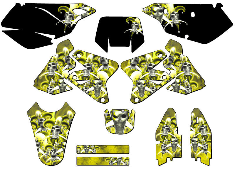 2000-2004 DRZ 400 JESTER Yellow Senge Graphics Kit Compatible with Suzuki - Foto 5 di 10
