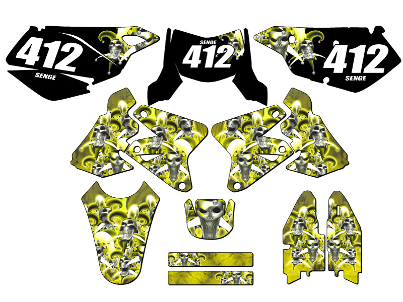 2005-2023 DRZ 400 JESTER Yellow Senge Graphics Kit Compatible with Suzuki - Picture 8 of 10