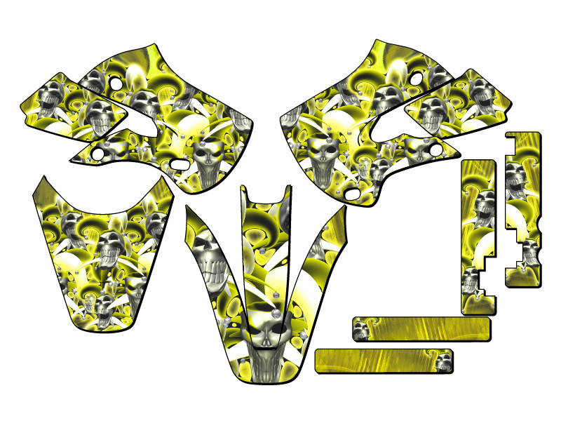 2000-2009 DRZ 110 JESTER Yellow Senge Graphics Kit Compatible with Suzuki - Picture 2 of 10
