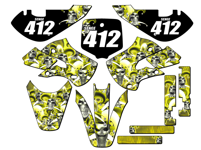 2000-2009 DRZ 110 JESTER Yellow Senge Graphics Kit Compatible with Suzuki - Picture 8 of 10