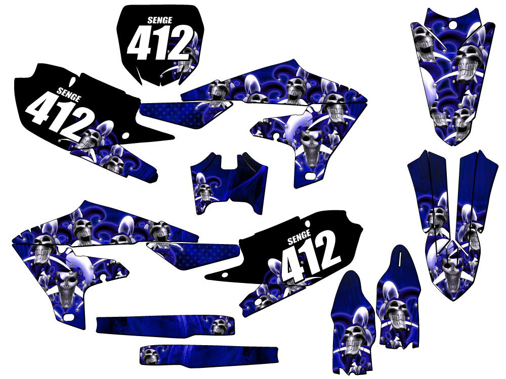 Kit de gráficos YZ 250 F 2019-2023 4 TIEMPOS JESTER Blue Senge compatible con - Imagen 8 de 10