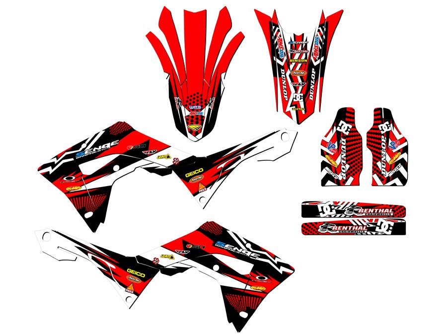 Kit de gráficos CRF 450 RX MAYHEM 2017-2018 rojo Senge compatible con Honda - Imagen 2 de 10