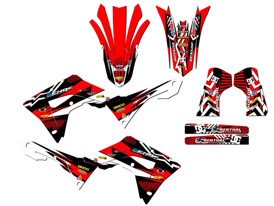 CRF 450 RX MAYHEM 2019-2020 Red Senge kit de gráficos compatible con Honda - Imagen 2 de 10