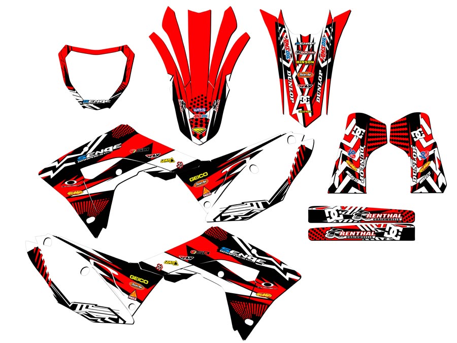 CRF 450 RX MAYHEM 2019-2020 Red Senge kit de gráficos compatible con Honda - Imagen 5 de 10