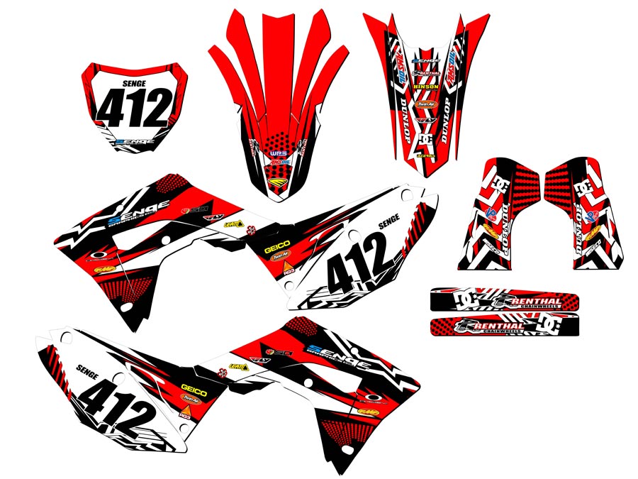 CRF 450 RX MAYHEM 2019-2020 Red Senge kit de gráficos compatible con Honda - Imagen 8 de 10