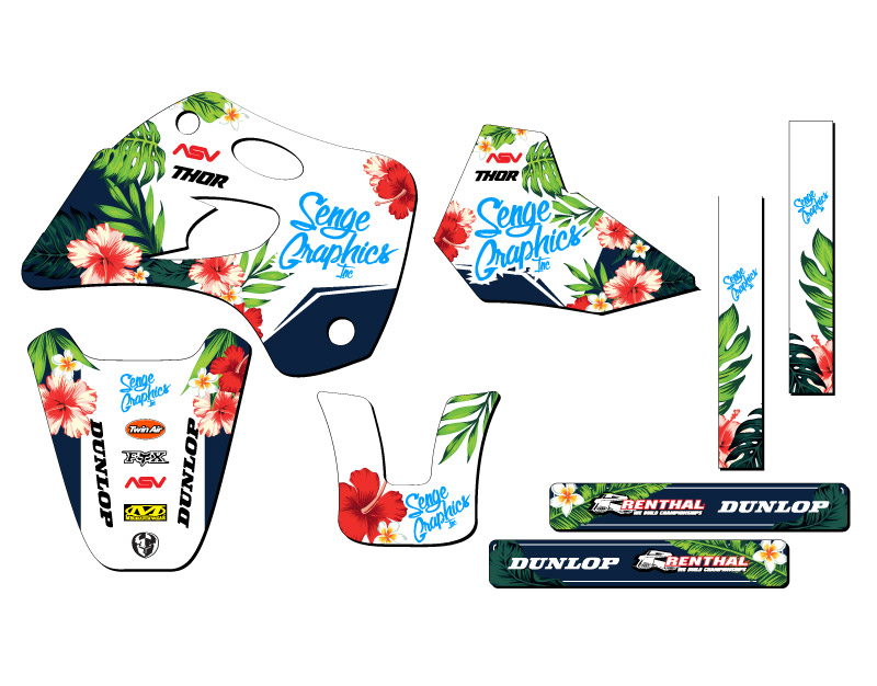 1994-1997 KX 80 TROPIC White Senge Graphics Kit Compatible with Kawasaki - Picture 2 of 10
