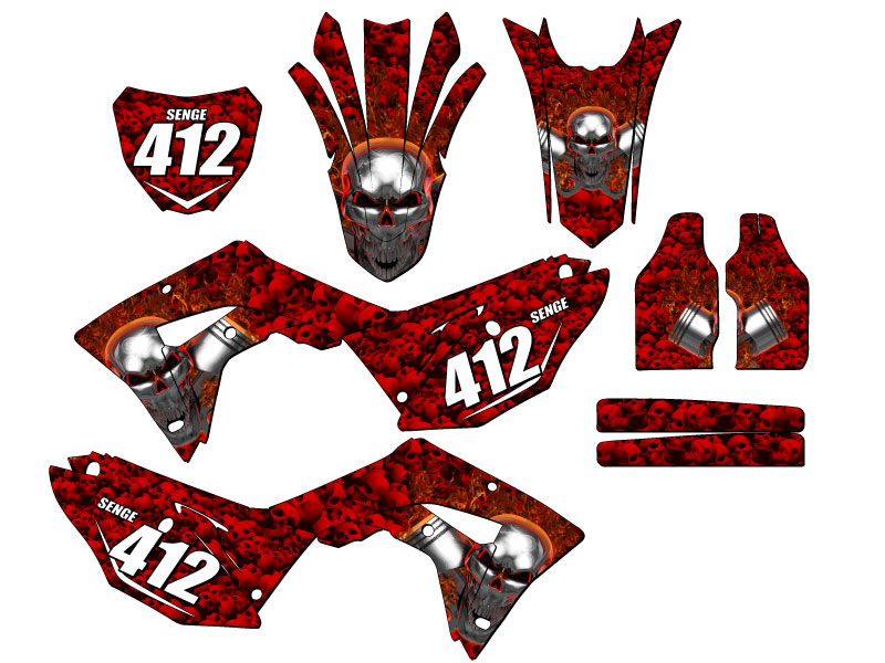 Kit de gráficos Senge rojo CRF 450 RX 2017-2018 CRF 450 RX compatible con... - Imagen 8 de 10