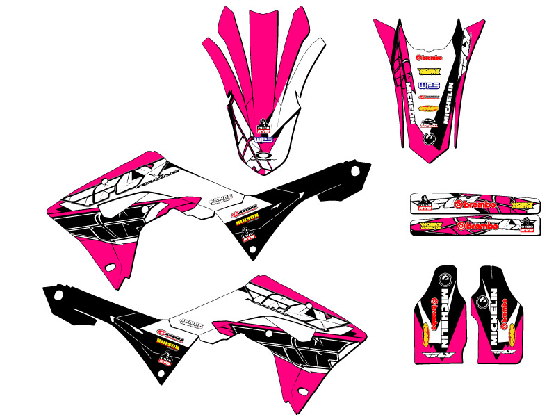 2017-2018 CRF 450 RX 13 FLY Pink Senge Graphics Kit Compatible with Honda - Picture 2 of 10