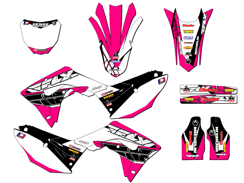 2017-2018 CRF 450 RX 13 FLY Pink Senge Graphics Kit Compatible with Honda - Picture 5 of 10