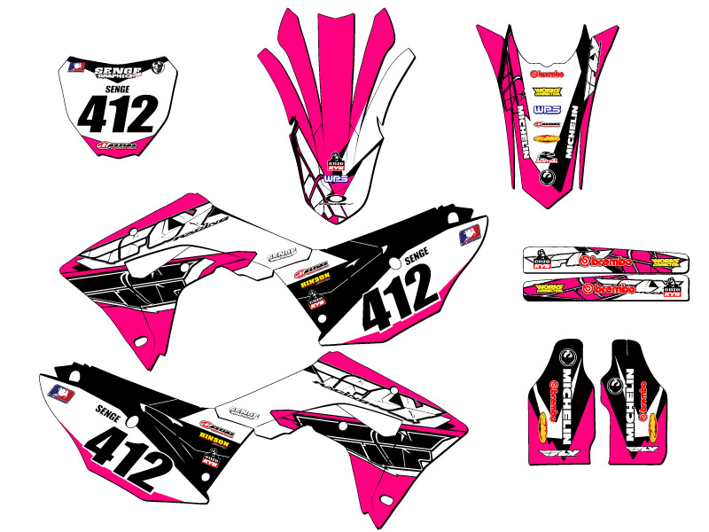 2017-2018 CRF 450 RX 13 FLY Pink Senge Graphics Kit Compatible with Honda - Picture 8 of 10