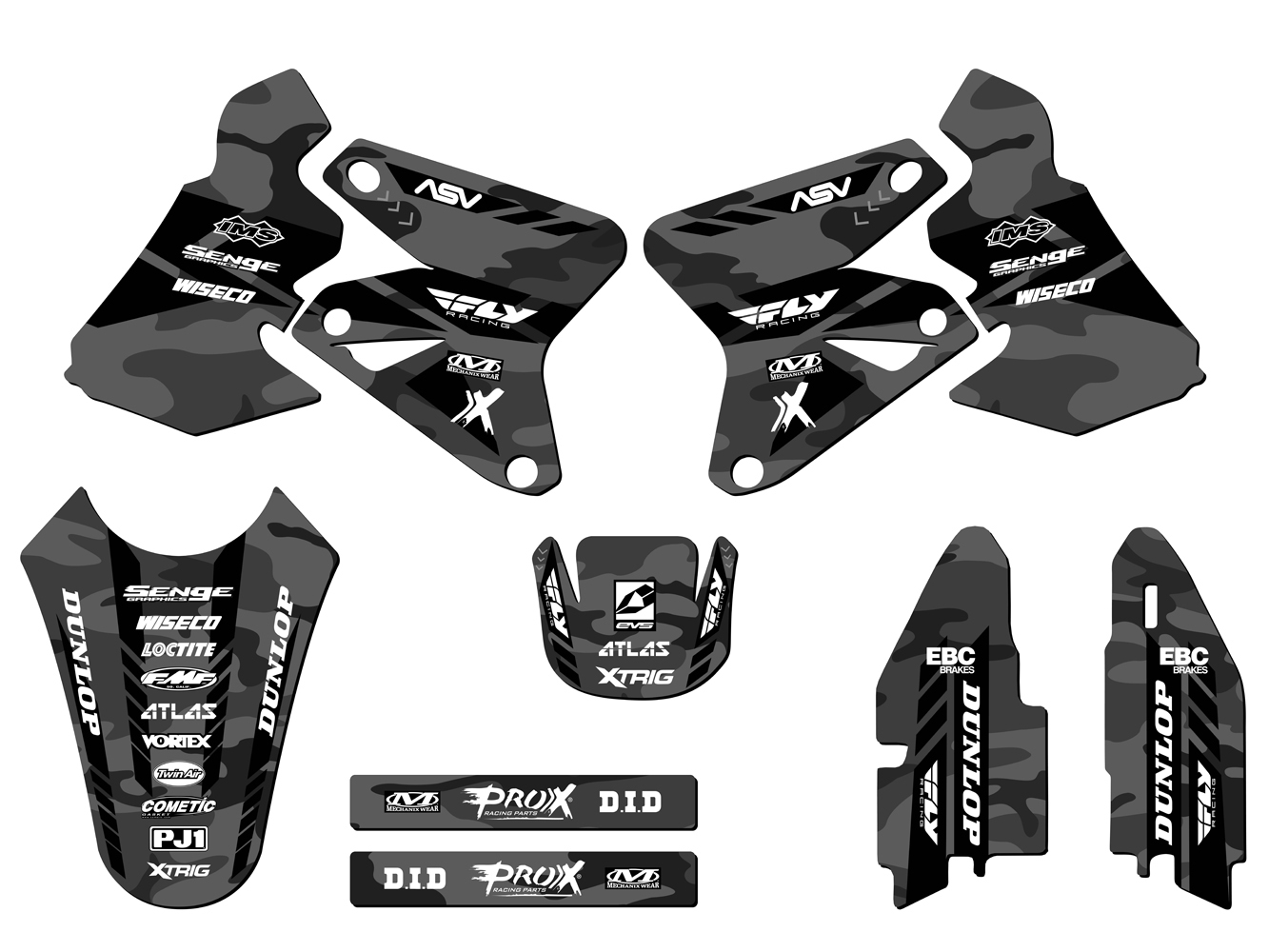 2000-2004 DRZ 400 SM APACHE Grey Senge Graphics Kit Compatible with Suzuki - Picture 8 of 10