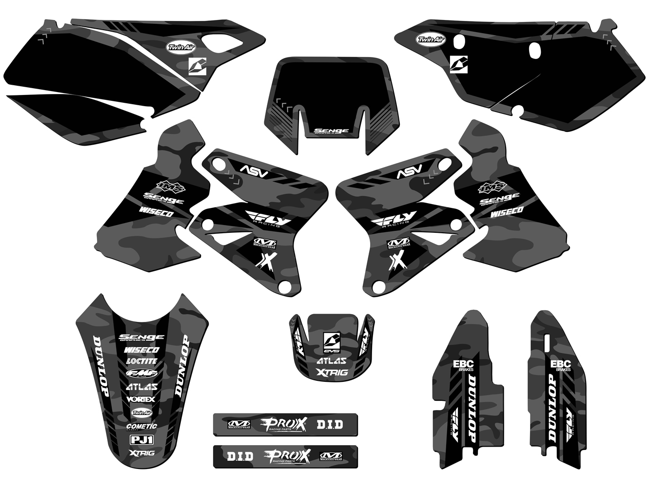 2000-2004 DRZ 400 SM APACHE Grey Senge Graphics Kit Compatible with Suzuki - Picture 2 of 10