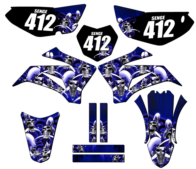 2008-2022 TTR 125 JESTER Blue Senge Graphics Kit Compatible with Yamaha - Picture 8 of 10