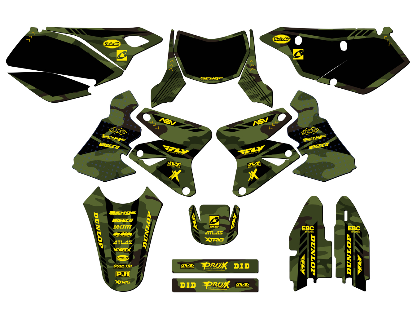 2005-2023 DRZ 400 APACHE Green Senge Graphics Kit Compatible with Suzuki - Picture 5 of 10
