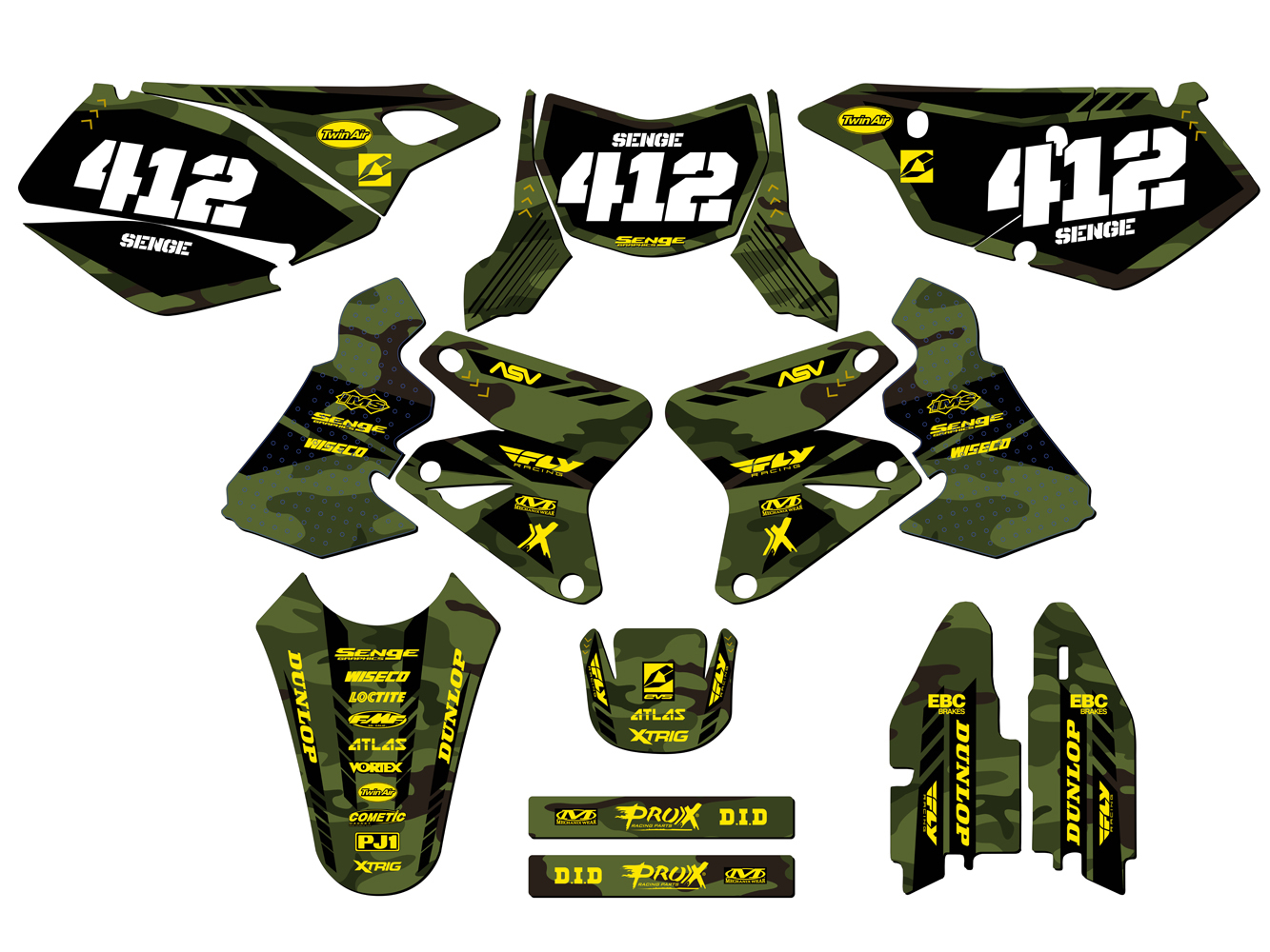 2005-2023 DRZ 400 APACHE Green Senge Graphics Kit Compatible with Suzuki - Picture 8 of 10