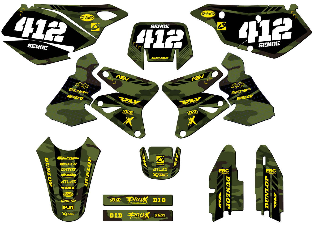 2000-2004 DRZ 400 APACHE Green Senge Graphics Kit Compatible with Suzuki - Picture 8 of 10