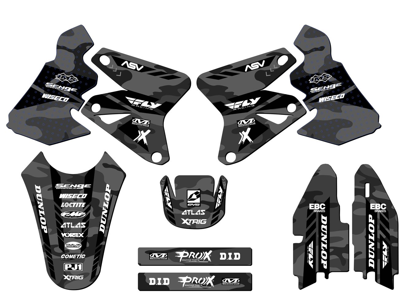 2005-2023 DRZ 400 APACHE Grey Senge Graphics Kit Compatible with Suzuki - Picture 2 of 10